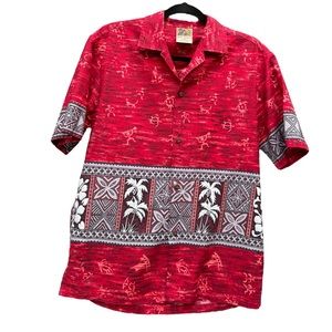 Vintage Winnie Fashion Men’s Hawaiian
Shirt Ted Totem Tribal Turtle Size Medium